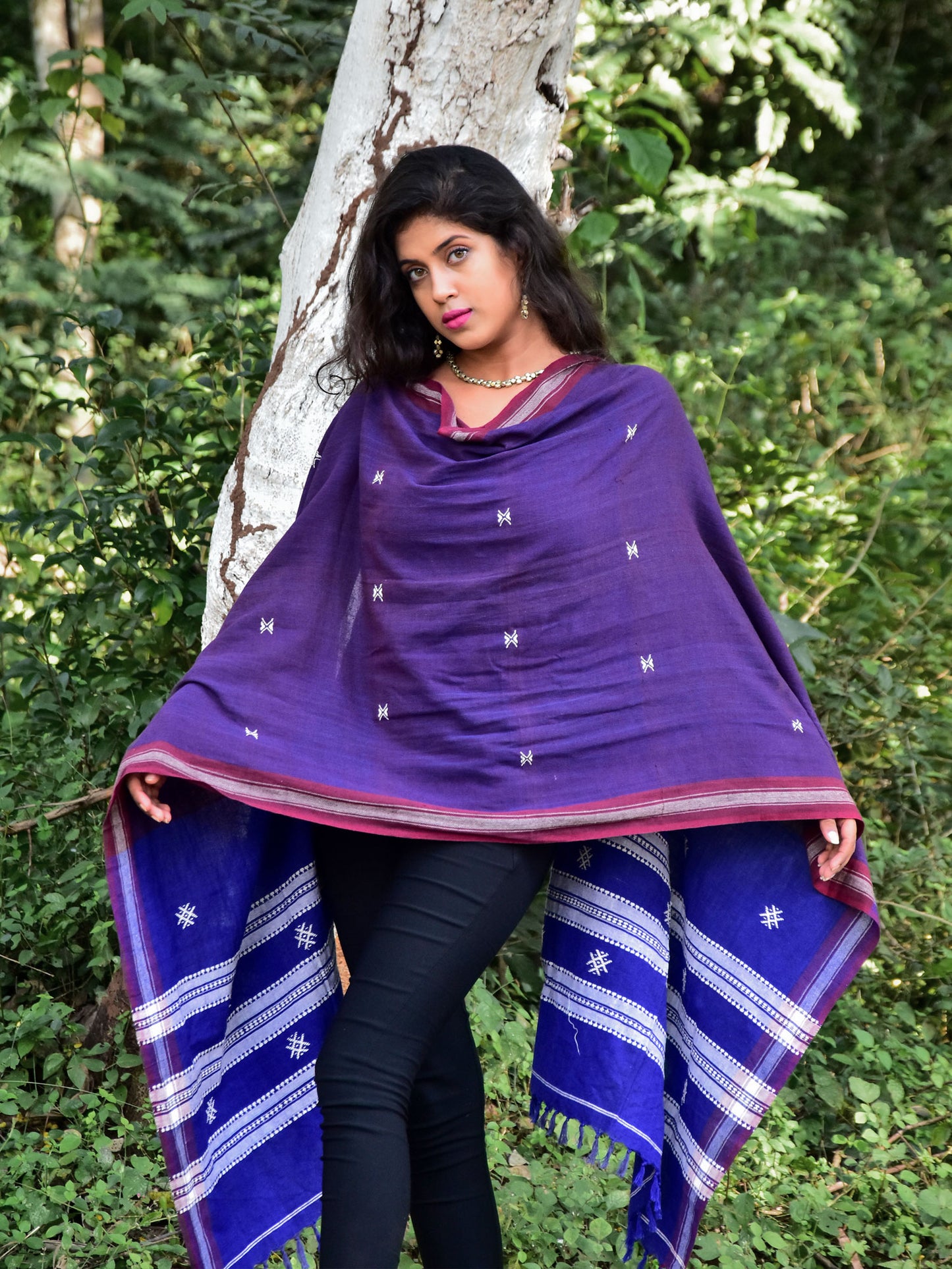 Purple Handwoven Kotpad Dupatta