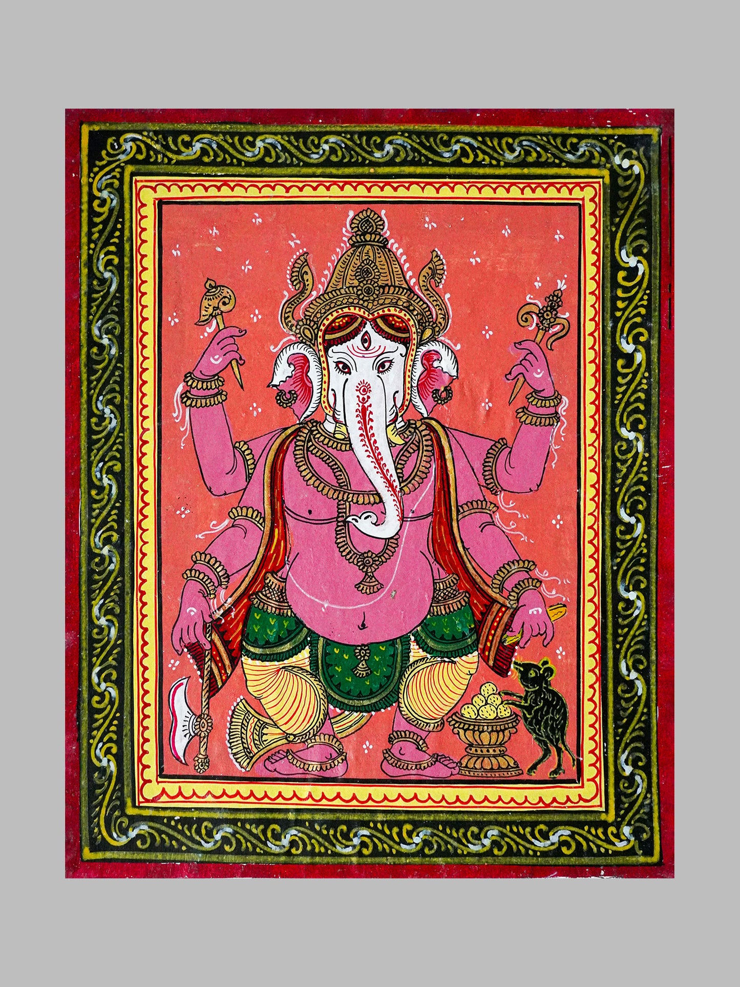 Pattachitra on Hand Made Canvas (Ganesha)