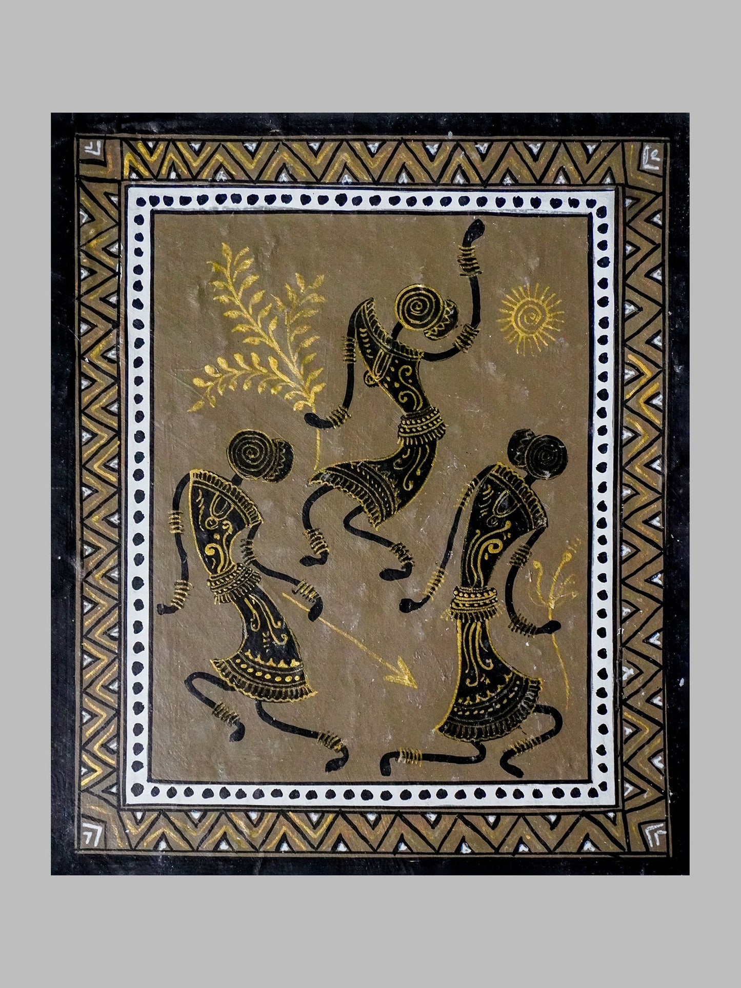 Saura Painting on Handmade Canvas (Tribal Act)
