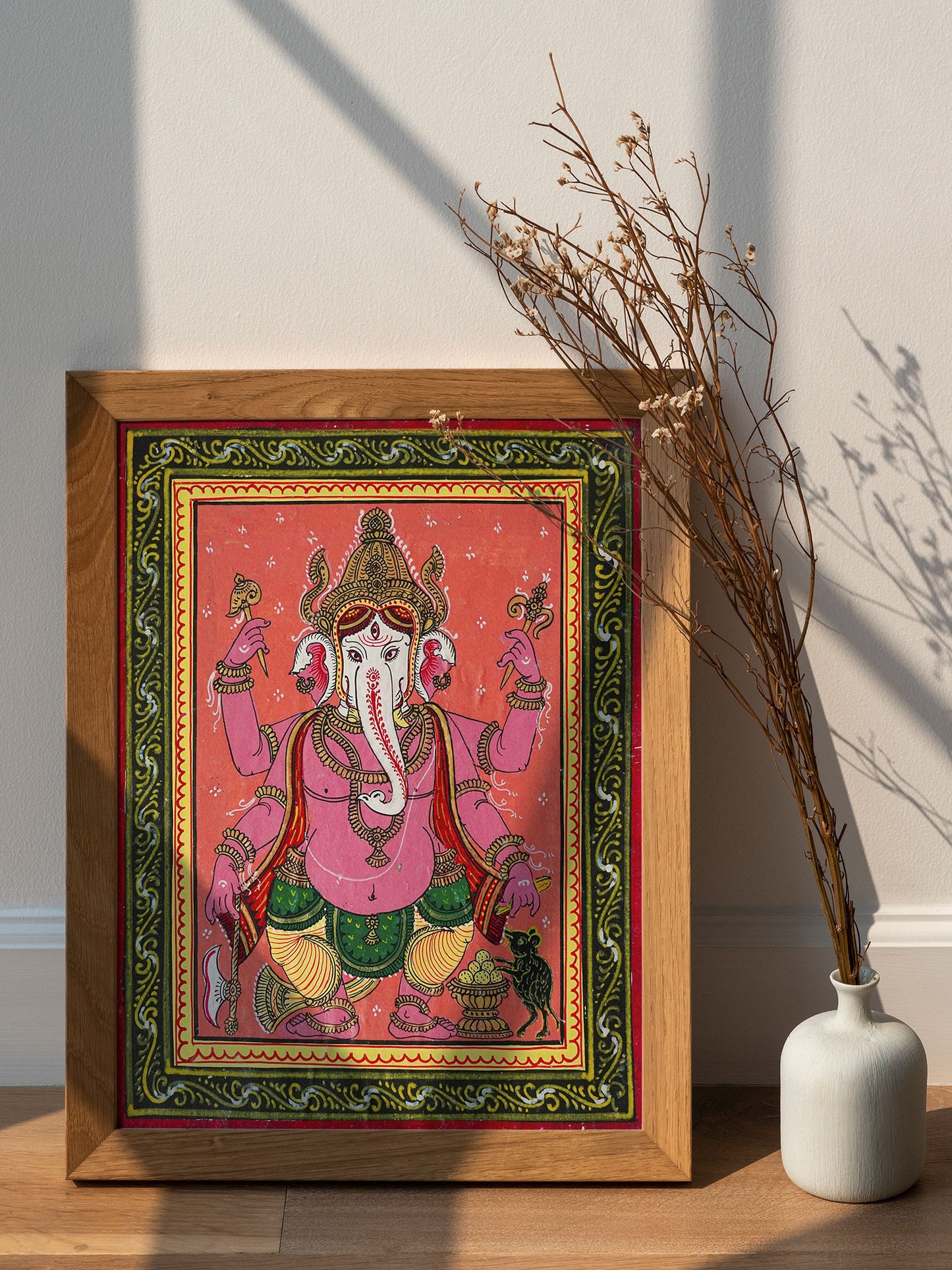Pattachitra on Hand Made Canvas (Ganesha)