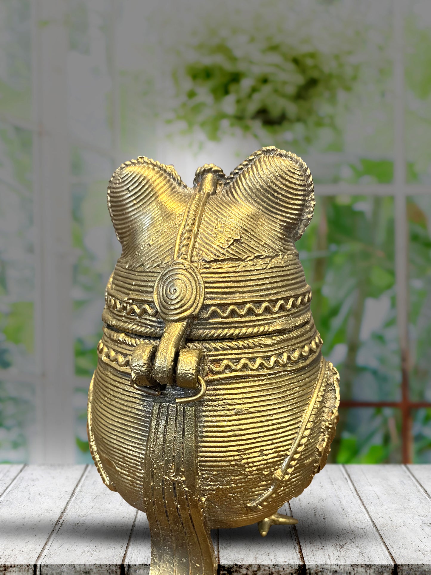 Handcrafted Dokra Owl-Shaped Jewellery Box