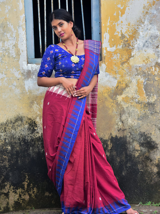 Rich Maroon Handloom Kotpad Saree
