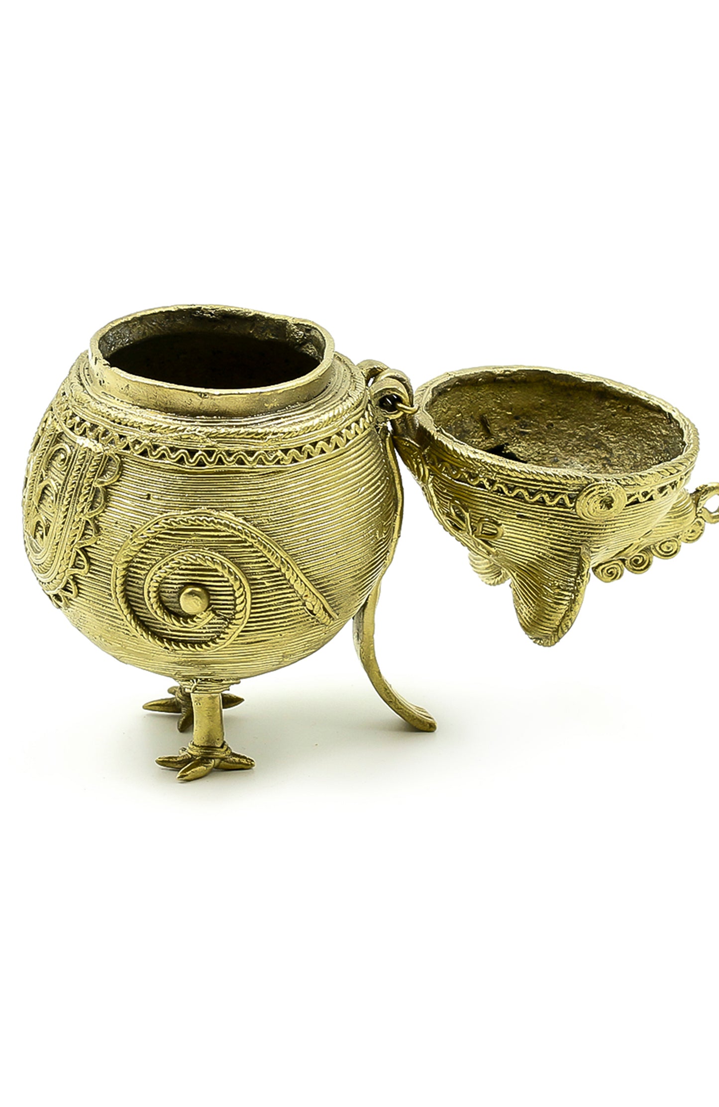 Handcrafted Dokra Owl-Shaped Jewellery Box