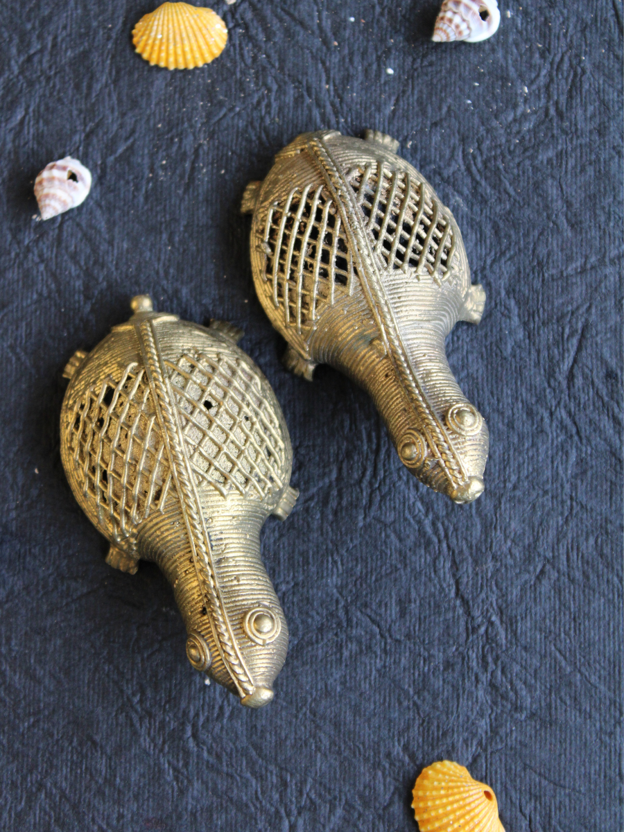 Handcrafted Dokra Tortoise Pair With Handcrafted Box